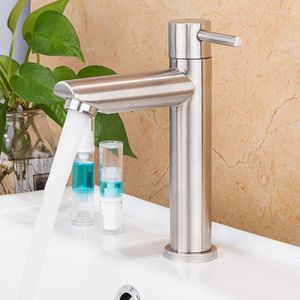Robinets de lavabo de salle de bain 1 pièces robinet cascade de comptoir bassin en acier inoxydable robinets à levier unique Chrome Mono robinet anti-empreintes digitales