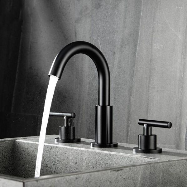 Grifos de lavabo de baño 2-manual de 8 pulgadas de grifo generalizado con mangueras de desagüe hacia arriba y mangueras de suministro de Cupc Basin Basin Tap