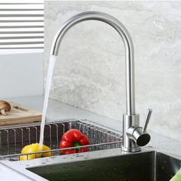 Robinets d'évier de salle de bains 304 robinet de cuisine en acier inoxydable robinet d'eau froide et mélangeur buse d'eau
