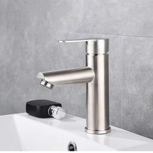 Robinets d'évier de salle de bain 304 Robinet de lavabo en acier inoxydable Table de lavage domestique et eau froide