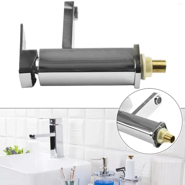 Grifos de lavabo de baño 304 Acero inoxidable Plata Solo grifo frío Contador Manija de lavabo Cocina