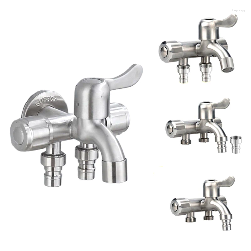 Grifos de lavabo de baño 304 acero inoxidable para salida de agua de agua grifo de válvula al aire libre toque multifuncional G1/2
