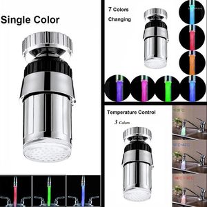 Robinets de lavabo de salle de bain Robinet de lavabo automatique rotatif à 360 ° 7 couleurs / contrôle du capteur de température RGB LED Bec pivotant