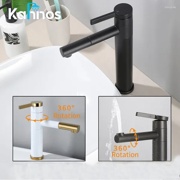 Grifos de lavabo de baño Mezclador de grifo giratorio de 360 ​​° Lavabo de acero inoxidable Grifo de agua Cabezal de ducha Plomería Tapware para accesorios