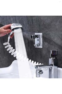 Robinets d'évier de salle de bain cuisine mobile réglable avec robinet pommeau de douche ensemble tuyau en spirale