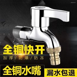 Grifos de lavabo de baño All Copper Washing Machine Faucet 4 puntos de 4 puntos Agua de grifo en espesas en espesas Agua