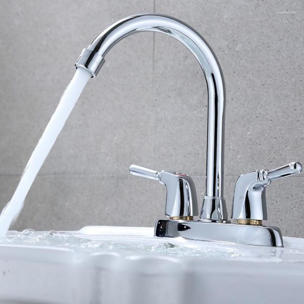 Grifos de lavabo de baño y grifo de agua fría cocina a prueba de salpicaduras presurizado lavabo doméstico giratorio duradero superior H8258