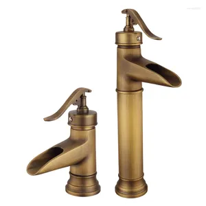 Robinets de lavabo de salle de bain Antiqubasin Bronze noir robinet Bamboo Taps à levier unique et au mélangeur d'eau froide