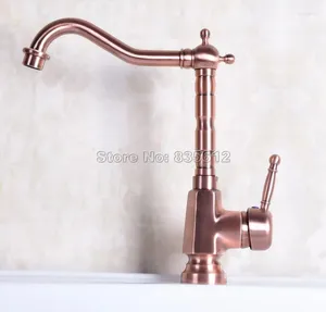 Robinets d'évier de salle de bain robinets de cuisine pivot en cuivre rouge