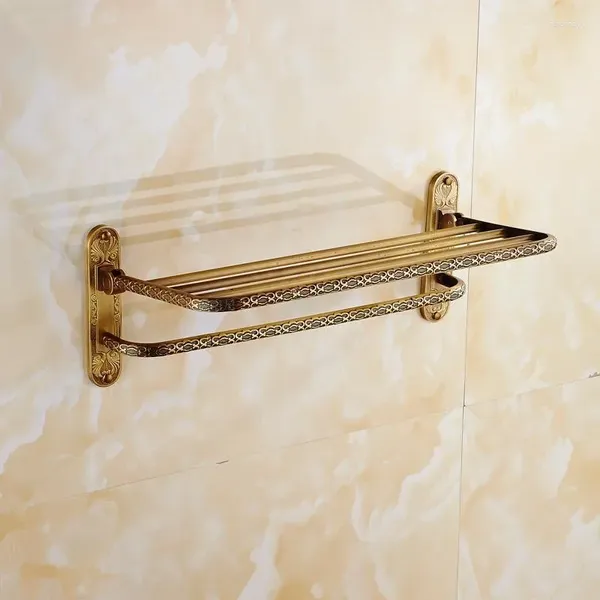 Robinets de lavabo de salle de bain antique simple cuivre pliant de serviette de serviette