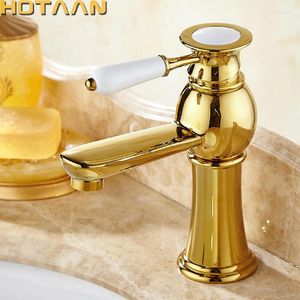 Robinets de lavabo de salle de bain.Arrivée Gold Basin Robinet Finish Finis Brass Mixer Tap avec céramique Torneiras Para Banheiro YT-5056