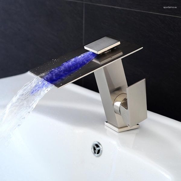 Robinets de lavabo de salle de bain Arrivées LED Faucet Water Power Basin Basin Black Huile Bross Tap