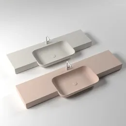 Badkamer wastafel kranen kunstmatige steen semi-ingebedde geïntegreerde wasbekken vooraan