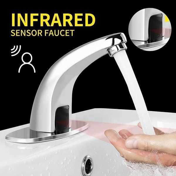 Robinets de lavabo de salle de bain Capteur infrarouge automatique pour robinet d'évier installation de pont de robinet intelligent tactile main robinet sans capteur cuisine Torneira Q240301
