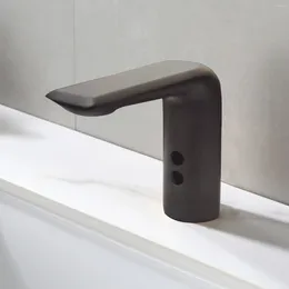Grifos de lavabo de baño Grifos de grifo inteligentes automáticos Cuerpo Latón completo Pistola de cobre Mezclador de color gris Agua fría Adecuado para
