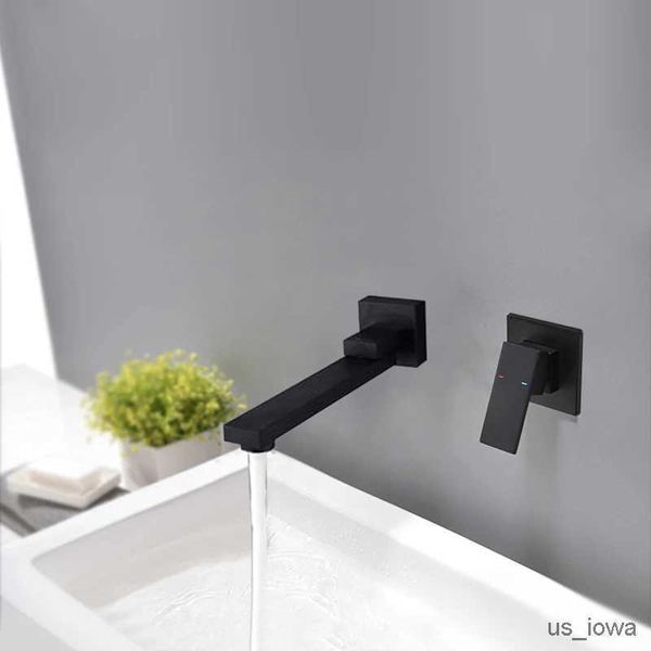 Grifos para lavabo de baño BAKALA, grifo para lavabo, agua fría y caliente, grifo mezclador para montaje en pared, grifo para fregadero, caño giratorio, baño con manija monomando moderna