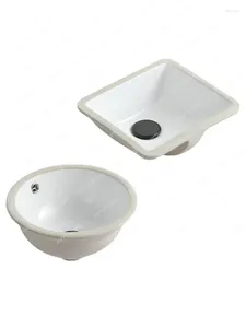 Robinets de lavabo de salle de bains, balcon de petite taille, lavabo rectangulaire Ultra étroit, simple céramique intégré rond