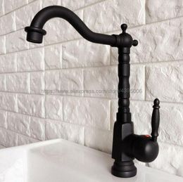 Badkamer wastafel kranen bassin zwarte olie messing kraan 360 graden zwenk dual handgreep keuken washbasin mixer kranen bnf354