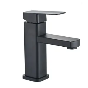 Robinets de lavabo de salle de bain robinet de bassin 304 acier inoxydable noir simple de cuisine froide accessoires de remplacement