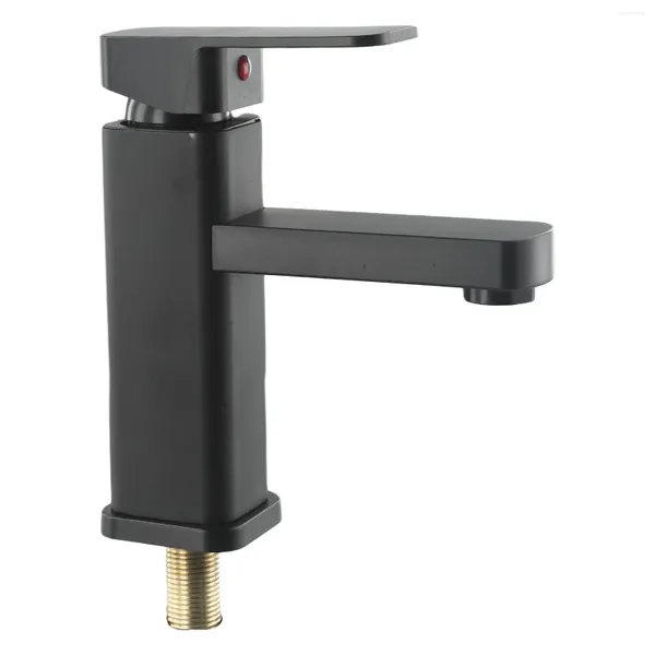 Robinets d'évier de salle de bains, robinet de lavabo en acier inoxydable 304 noir, comptoir froid unique pour fournitures de cuisine