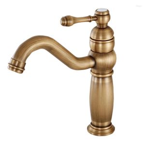 Robinets de lavabo de salle de bain robinets de bassin Antique Brass Mixer Tap à poignée à poignée à poignée simple Gold rose monté / Huile noire Brossed / Chrome