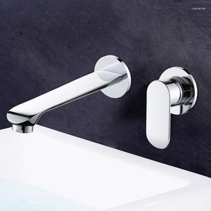 Robinets d'évier de salle de bains, robinet mitigeur de bain, robinet mural en laiton à poignée unique, eau froide pour accessoires de quincaillerie de douche