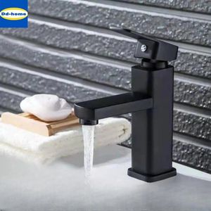 Robinets d'évier de salle de bains, robinet de lavabo, accessoires de lavabo noir et froid, mélangeur de robinet d'eau deux en un