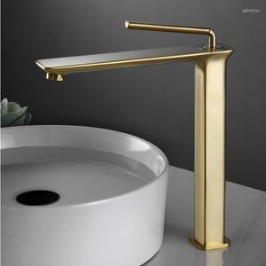 Badkamer wastafel kranen bassin kraanborstel borstel gouden vaste messing mixer kraan en koude enkele hendel gedeckte lavtory zwart chroom