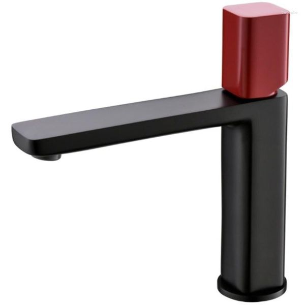 Robinets de lavabo de salle de bain Robinet de lavabo Mélangeur Brosse Or Chrome Noir Rouge Mode Eau Cuivre