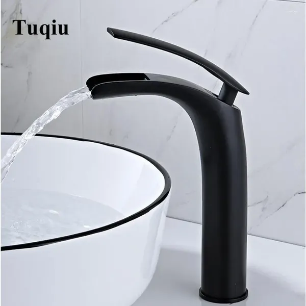 Robinets de lavabo de salle de bain robinet de bassin aquarition à eau solide blanc noir en laiton rouge chromé fini finition mono-handle mélangeur