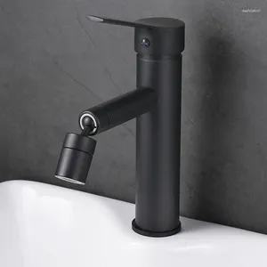 Robinets de lavabo de salle de bains, robinet de lavabo avec aérateur rotatif à 360 °, bec de flux pivotant en cuivre, poignée unique et robinet mitigeur froid