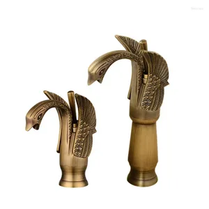 Robinets de lavabo de salle de bain Basin Swan Design Robinet Wash El Luxury Copper Mixer Taps and Cold