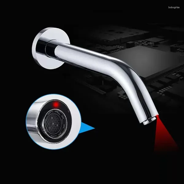 Robinets d'évier de salle de bain noir / chrome Mouunt Smart Sensor Basin Robinet Automatic Induction Contrôle 18 cm / 21cm / 24 cm