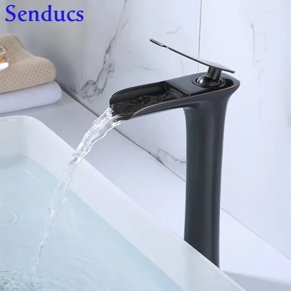 Grifos de lavabo de baño grifo negro Mantenga la belleza de la belleza Inodociamiento Conjunta de agua fría Limpie las manos repletas de la bañera