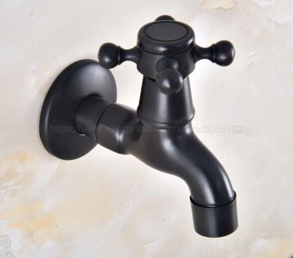 Robinets d'évier de salle de bain huile noire frottée en laiton mural de vadrouille monté en laiton pour le jardin de cuisine robinet d'eau froide zav339