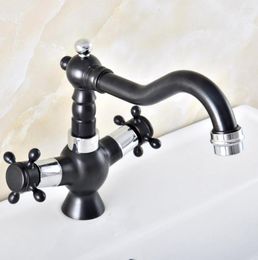 Robinets De Lavabo De Salle De Bains Noir Bronze Huilé Argent Chrome Laiton Cuisine Navire Bassin Bec Pivotant Robinet Mélangeur Robinet D'eau Anf491