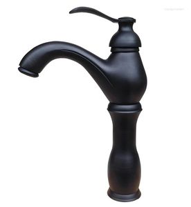 Badkamer wastafel kranen zwarte olie gewreven bronzen enkele hendelgat gat gat vat bekken bekken mixer Water Tap ANF332