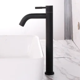 Grifos de fregadero de baño Black Single Cold Deck Coucet Basin Tap Lavado alto