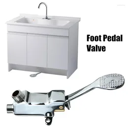 Robinets de lavabo de salle de bain robinets en laiton bassin de bassin de sol pédale de laboratoire d'interrupteur de pied de pied simple froid (valeur unique) baidaimodeng