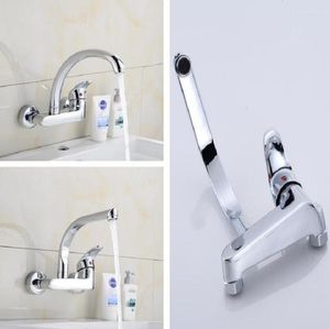 Grifos de lavabo de baño Grifo de latón Montado en la pared Cocina Agua Un solo orificio Lavado Mesa de billar Válvula mezcladora