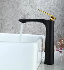 Robinets d'évier de salle de bains en laiton de haute qualité, Design moderne, mitigeur de lavabo froid, poignée à un trou, or blanc noir chromé