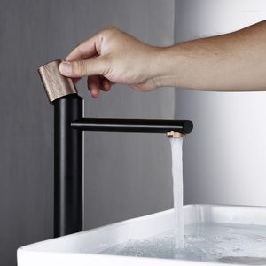 Robinets d'évier de salle de bain Robinet d'eau en laiton Mitigeur froid Pont Poignée moletée simple Un trou Lavabo Lavabo Conception de bouton de moletage pivotant