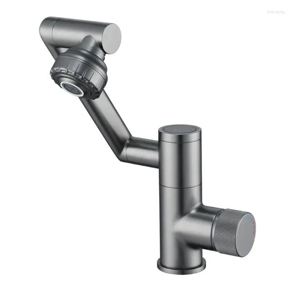 Robinets de lavabo de salle de bain laiton blanc / pistolet gris lavabos et arme de bassin numérique Cold Basin sous-couple Robotic Brot Universal Tap