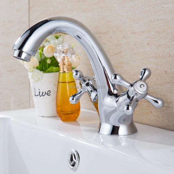 Grifos de lavabo de baño Latina cromada de latón europeo mezclador de toque toque dual mango torneira y grifos fríos 1130c