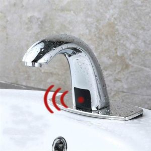 Badkamer wastafel kranen koud automatisch aanraak gratis sensor water bespaard inductieve elektrische tapmixer batterij power1