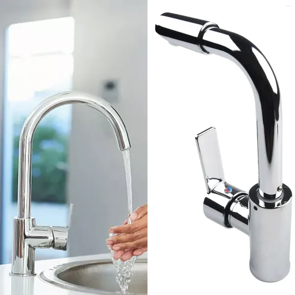 Rabinets de lavabo de salle de bain mélangeur froid Tap chrome Plaid bassin pivotant zinc alliage ABS Corps épaissis