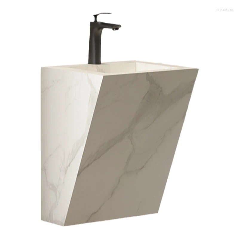 Banyo lavabo musluklar sütun taş plaka yıkama havzası duvara monte tam washbin washbasin köşe