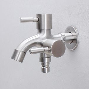 Robinets d'évier de salle de bain Double robinet mural Machine à laver vadrouille multi-fonction balcon extérieur cuisine eau blanchisserie Bibcock robinets