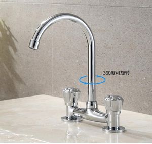 Grifos de lavabo de baño Grifo de lavabo antiguo de doble manija de doble orificio Espaciado de orificios fríos y verticales 15 cm