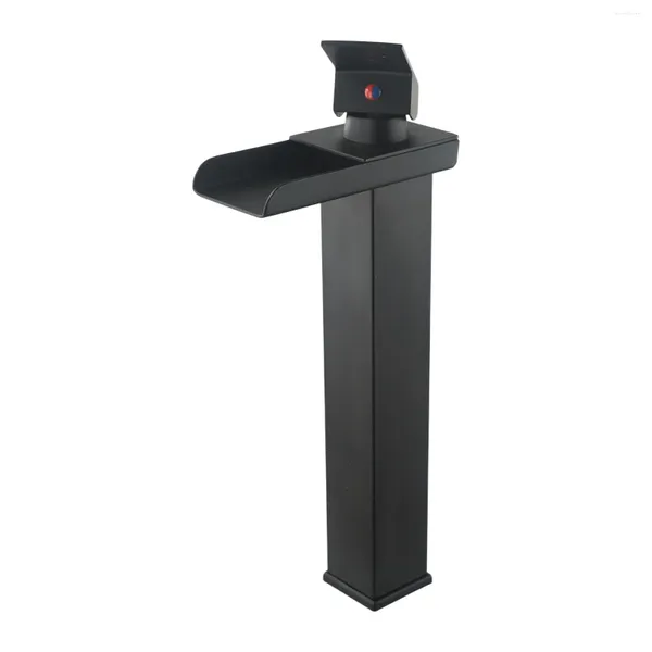 Grifos de fregadero de baño accesorios duradero cuenca de lavado de grifo 36-45 mm por encima de mostrador de acero inoxidable negro